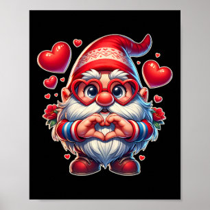 Valentinstag Gnomes Niedlich Red Hearts Liebe Gnom Poster