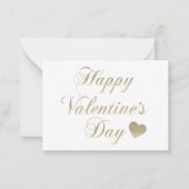 Valentinstag Gold Glitzer Herz Mitteilungskarte (Vorderseite)