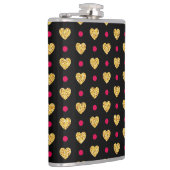 Valentinstag Gold Herz Muster-23655 Flachmann (Rechts)