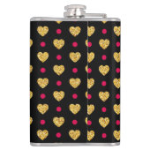 Valentinstag Gold Herz Muster-23655 Flachmann (Rückseite)