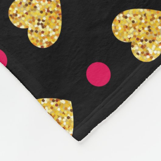 Valentinstag Gold Herz Muster-23655 Fleecedecke (Ecke)