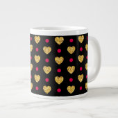 Valentinstag Gold Herz Muster-23655 Jumbo-Tasse (Vorderseite Rechts)