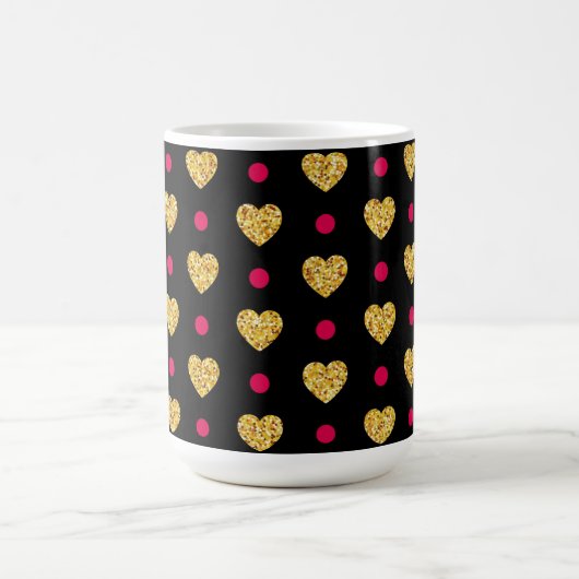 Valentinstag Gold Herz Muster-23655 Kaffeetasse (Mittel)