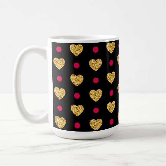 Valentinstag Gold Herz Muster-23655 Kaffeetasse (Links)