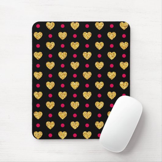 Valentinstag Gold Herz Muster-23655 Mousepad (Mit Mouse)