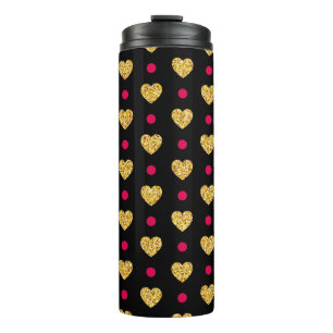 Valentinstag Gold Herz Muster-23655 Thermosbecher