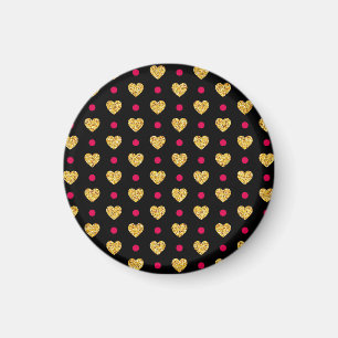 Valentinstag Gold Herz Muster Magnet