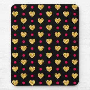 Valentinstag Gold Herz Muster Mousepad