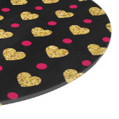 Valentinstag Gold Herz Muster Schneidebrett (Ecke)