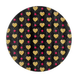 Valentinstag Gold Herz Muster Schneidebrett