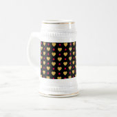 Valentinstag Gold Herzen Muster-23655 Bierglas (Vorderseite Links)