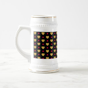 Valentinstag Gold Herzen Muster-23655 Bierglas