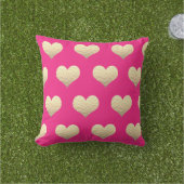 Valentinstag Gold Herzmuster Pink Niedlich Girly Kissen (Golfball-Marker)