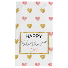 Valentinstag Gold Rosa Herzen - Kleine Geschenktas Kleine Geschenktüte