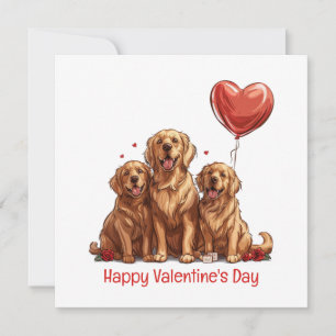 Valentinstag Golden Retriever Dog Feiertagskarte