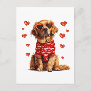 Valentinstag Golden Retriever Hund Feiertagspostkarte
