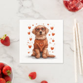Valentinstag Golden Retriever Hund Serviette (Beispiel)