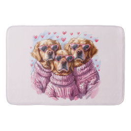 Valentinstag Golden Retriever Hunde Badematte
