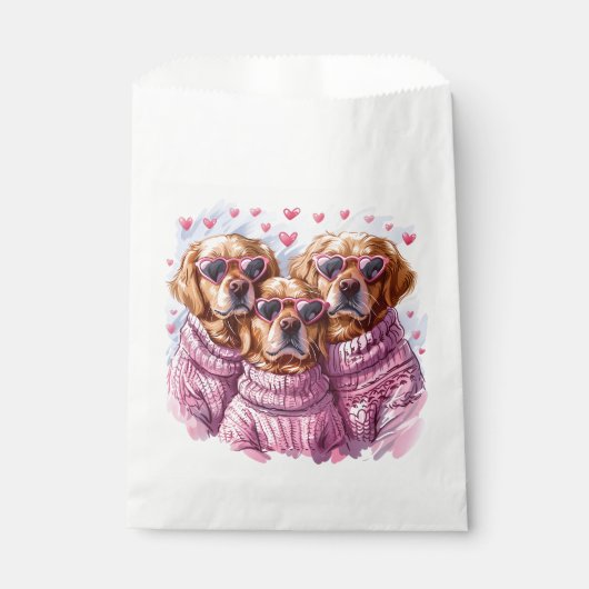 Valentinstag Golden Retriever Hunde Geschenktütchen (Vorderseite)