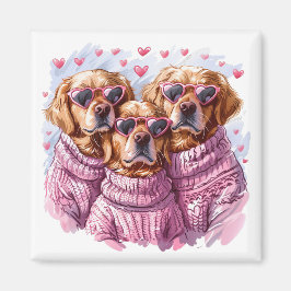 Valentinstag Golden Retriever Hunde Magnet
