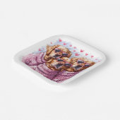 Valentinstag Golden Retriever Hunde Pappteller (Gewinkelt)