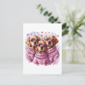 Valentinstag Golden Retriever Hunde Postkarte (Stehend Vorderseite)