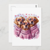 Valentinstag Golden Retriever Hunde Postkarte (Vorne/Hinten)
