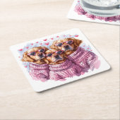 Valentinstag Golden Retriever Hunde Rechteckiger Pappuntersetzer (angewinkelt)