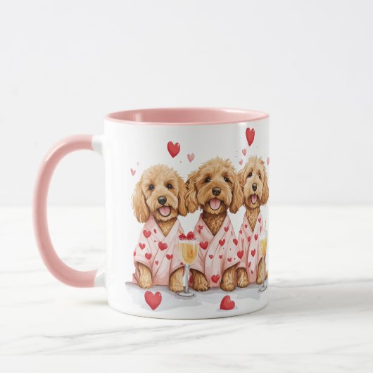 Valentinstag Goldendoodle Hunde Tasse (Links)