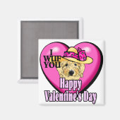 Valentinstag Goldendoodle Magnet (Vorderseite/Rückseite)