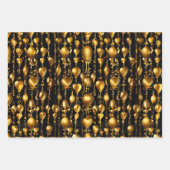 Valentinstag Goldene Herzen der Liebe Geschenkpapier Set (Vorderseite 3)