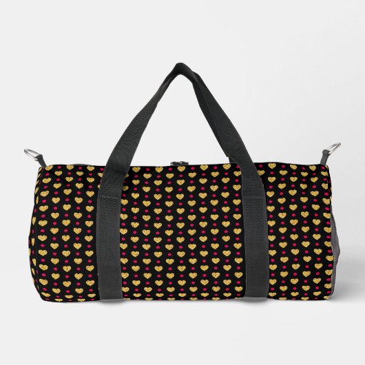 Valentinstag Goldene Herzen Muster-23655 Duffle Bag (Vorderseite)