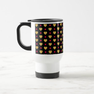 Valentinstag Goldene Herzen Muster-23655 Reisebecher