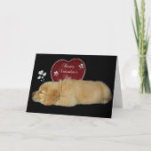 Valentinstag Goldener Retriever Feiertagskarte (Vorderseite)