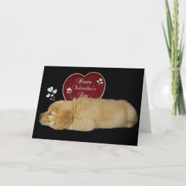 Valentinstag Goldener Retriever Feiertagskarte