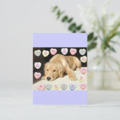 Valentinstag Goldener Retriever Feiertagspostkarte (Stehend Vorderseite)