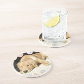 Valentinstag Goldener Retriever Getränkeuntersetzer (Seite)