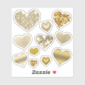 Valentinstag Goldener Tag Glitzer Glam Aufkleber (Blatt)
