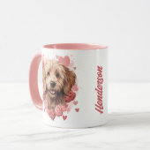 Valentinstag Goldenes Doodle Tasse (Vorderseite Links)