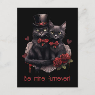Valentinstag Goth Cats Feiertagspostkarte