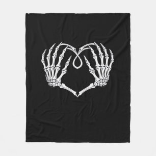 Valentinstag Gothic Heart with Skeleton Hands Va Fleecedecke