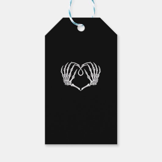 Valentinstag Gothic Heart with Skeleton Hands Va Geschenkanhänger (Vorderseite)