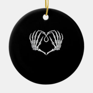 Valentinstag Gothic Heart with Skeleton Hands Va Keramik Ornament