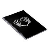 Valentinstag Gothic Heart with Skeleton Hands Va Notizblock (Rechte Seite)