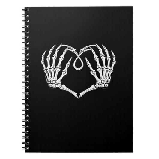Valentinstag Gothic Heart with Skeleton Hands Va Notizblock (Vorderseite)