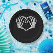 Valentinstag Gothic Heart with Skeleton Hands Va Pappteller (Party)