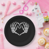 Valentinstag Gothic Heart with Skeleton Hands Va Pappteller (Party)