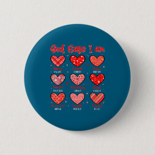 Valentinstag Gott sagt ich bin Herz christliche Bi Button