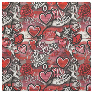 Valentinstag Graffiti-Herzen Muster Stoff