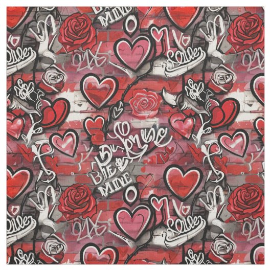 Valentinstag Graffiti-Herzen Muster Stoff (Muster)